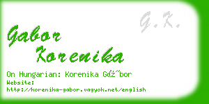 gabor korenika business card